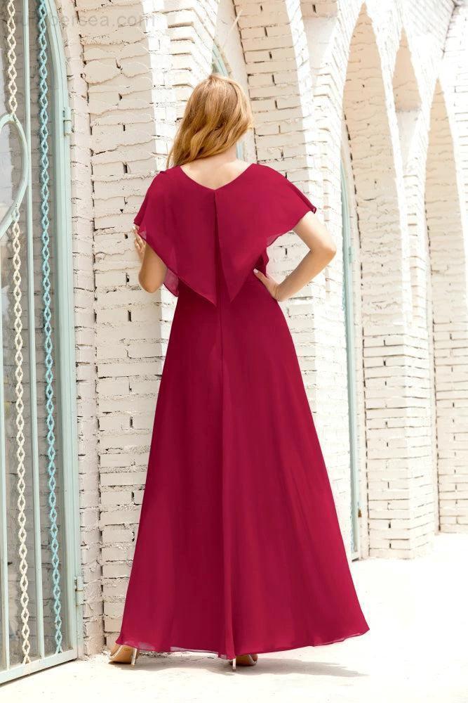 Numbersea  Mother of The Bride Dresses Plus Size V-Neck Floor Length Formal Prom Dress for Wedding Guest 28020 - Image 162