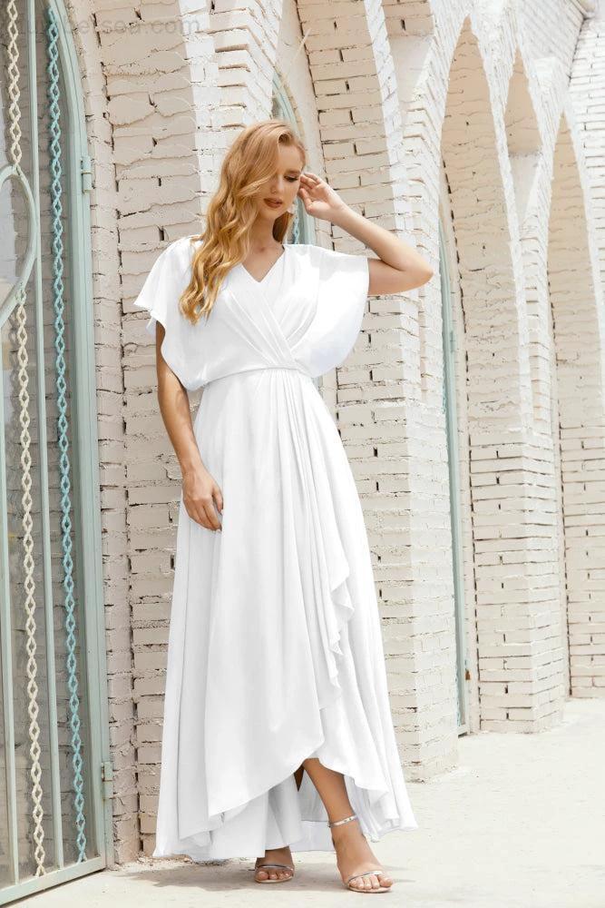 Numbersea  Mother of The Bride Dresses Plus Size V-Neck Floor Length Formal Prom Dress for Wedding Guest 28020 - Image 167