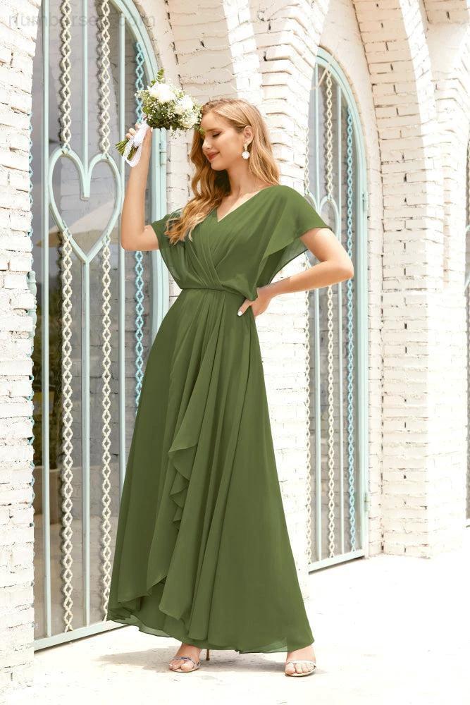 Numbersea  Mother of The Bride Dresses Plus Size V-Neck Floor Length Formal Prom Dress for Wedding Guest 28020 - Image 28