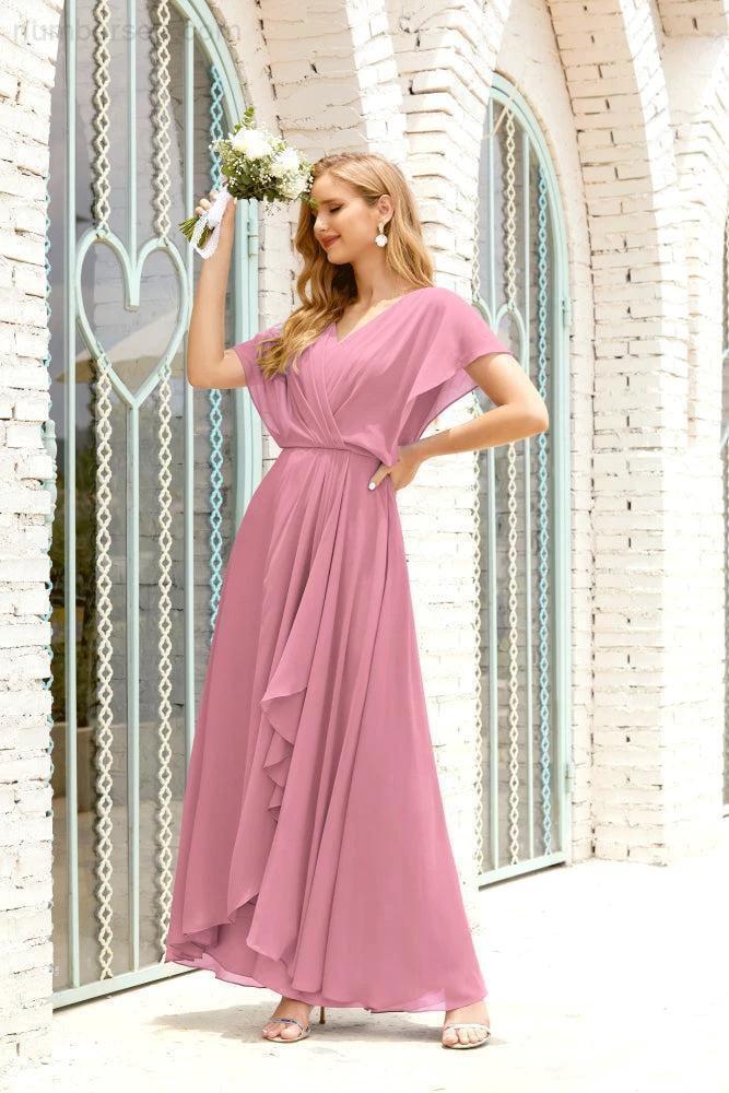 Numbersea  Mother of The Bride Dresses Plus Size V-Neck Floor Length Formal Prom Dress for Wedding Guest 28020 - Image 44
