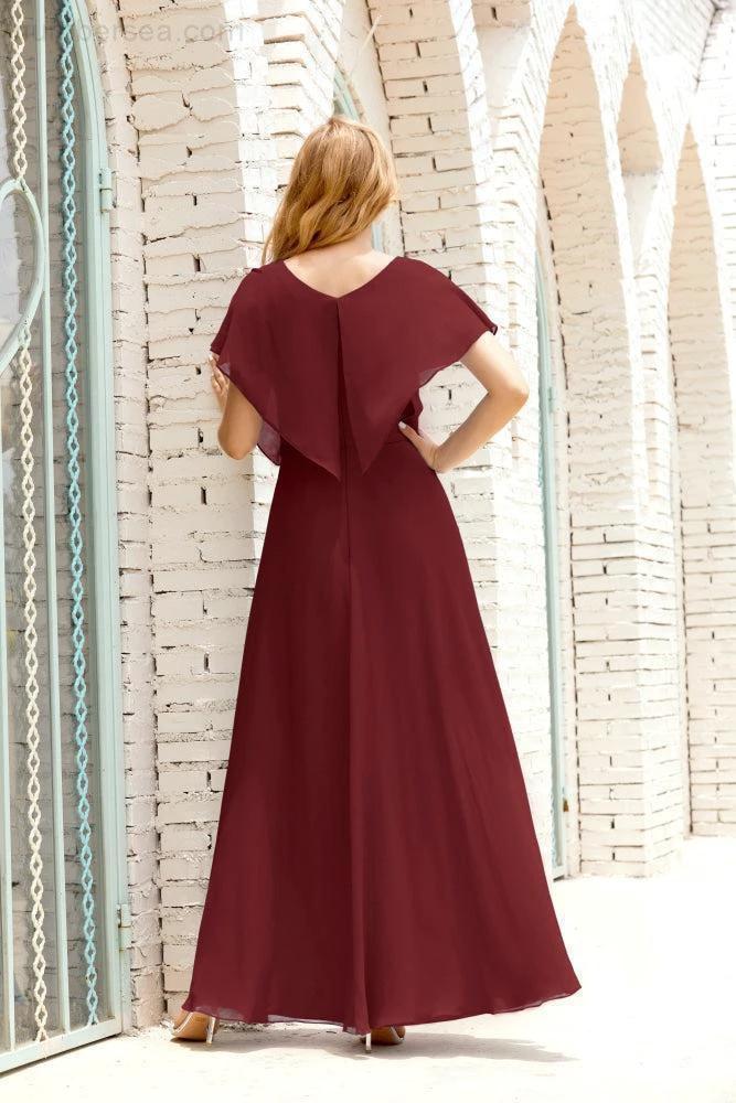 Numbersea  Mother of The Bride Dresses Plus Size V-Neck Floor Length Formal Prom Dress for Wedding Guest 28020 - Image 46