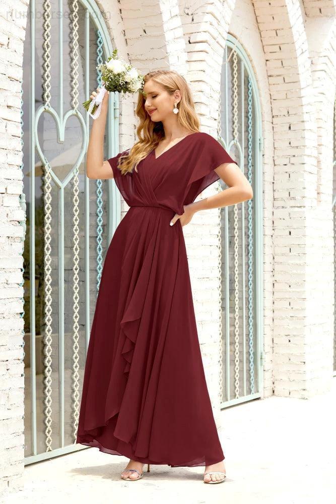 Numbersea  Mother of The Bride Dresses Plus Size V-Neck Floor Length Formal Prom Dress for Wedding Guest 28020 - Image 48