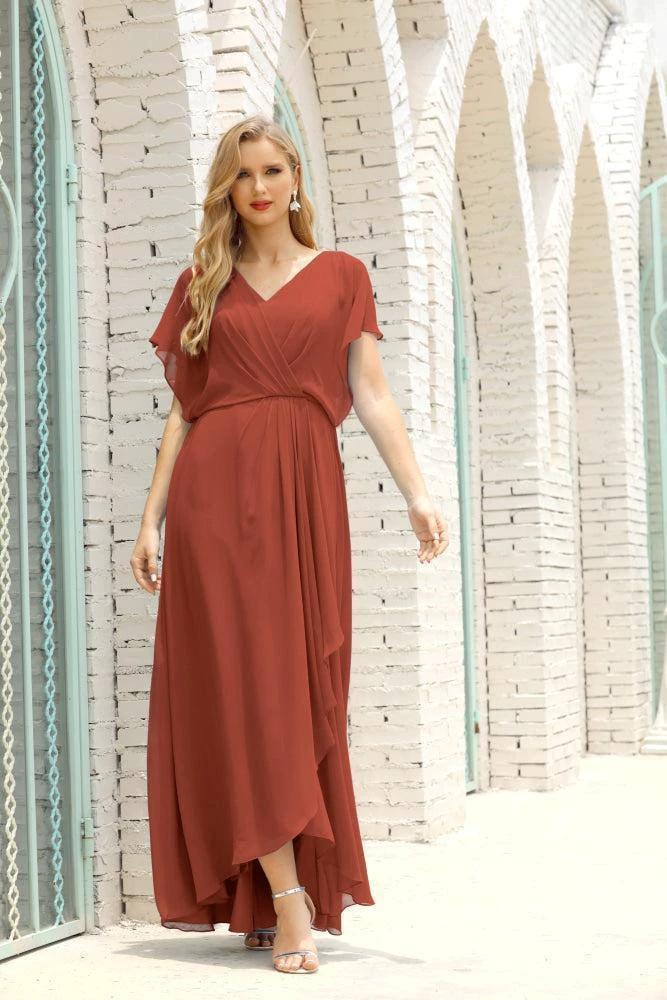 Numbersea  Mother of The Bride Dresses Plus Size V-Neck Floor Length Formal Prom Dress for Wedding Guest 28020 - Image 73