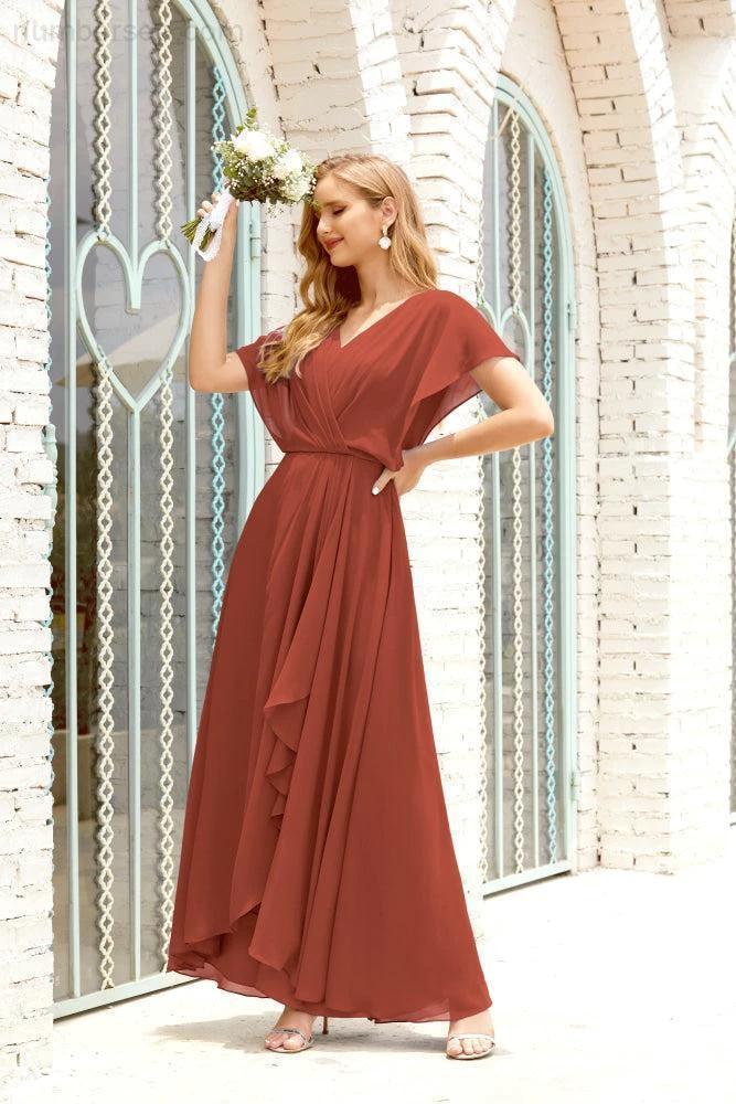 Numbersea  Mother of The Bride Dresses Plus Size V-Neck Floor Length Formal Prom Dress for Wedding Guest 28020 - Image 76