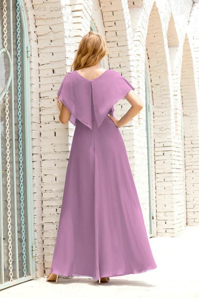 Numbersea  Mother of The Bride Dresses Plus Size V-Neck Floor Length Formal Prom Dress for Wedding Guest 28020 - Image 82