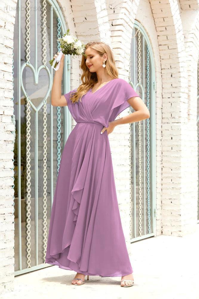 Numbersea  Mother of The Bride Dresses Plus Size V-Neck Floor Length Formal Prom Dress for Wedding Guest 28020 - Image 84