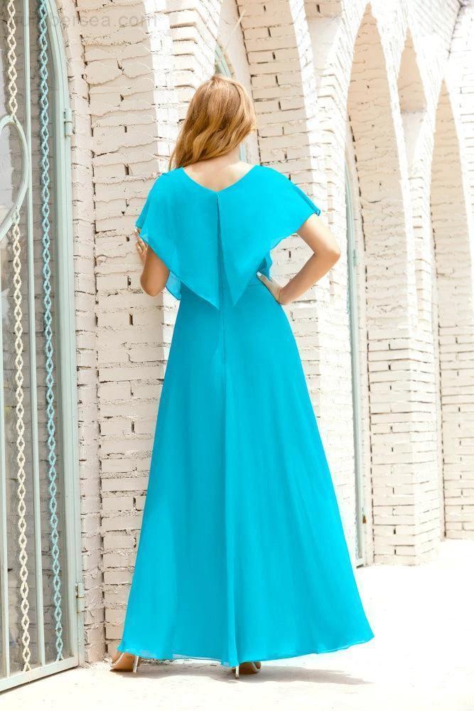 Numbersea  Mother of The Bride Dresses Plus Size V-Neck Floor Length Formal Prom Dress for Wedding Guest 28020 - Image 90