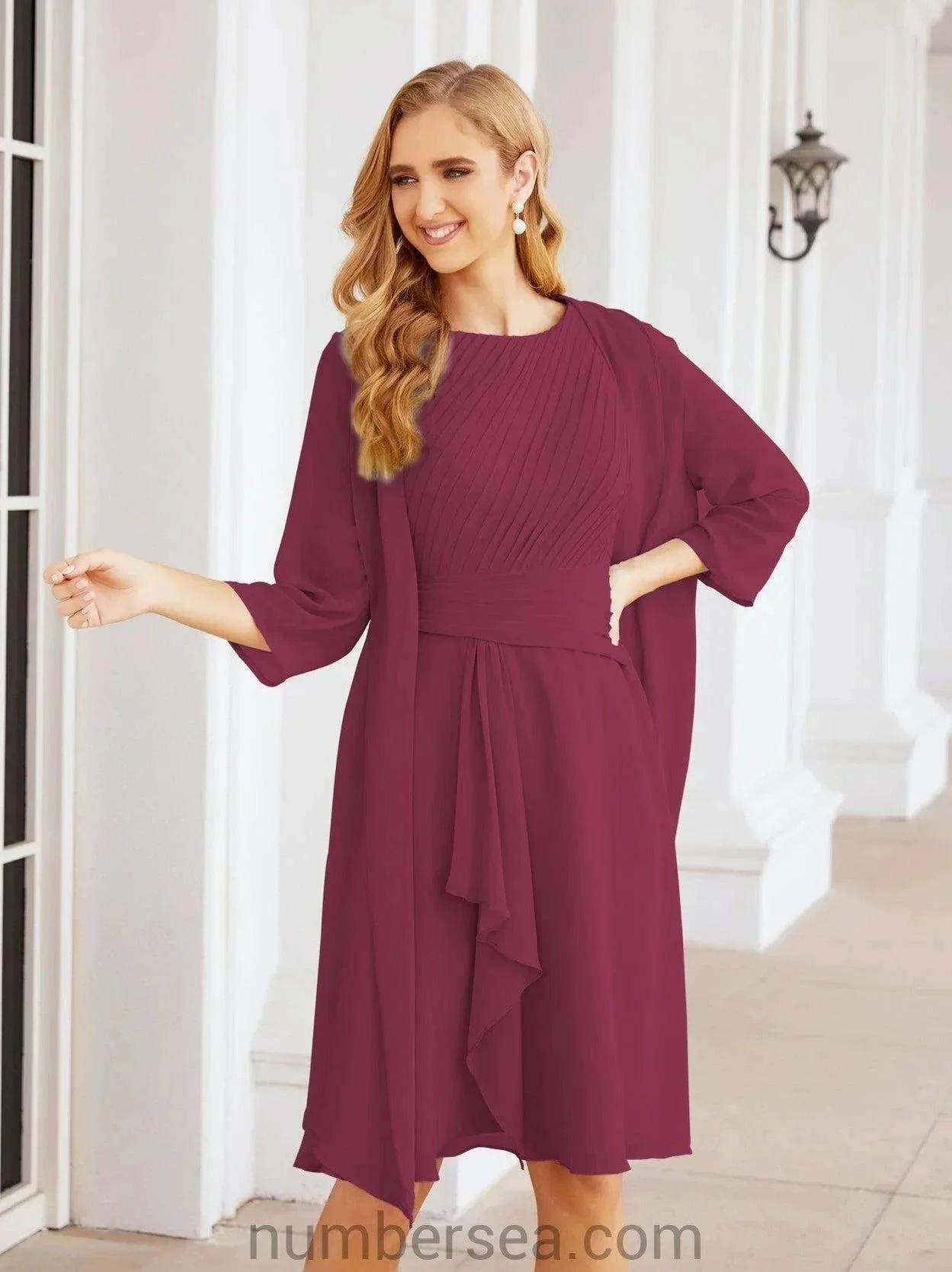 Sunnderly Mother of The Bride Dresses Prom Dress Casual Pleated Dress  SY28065 - Image 133