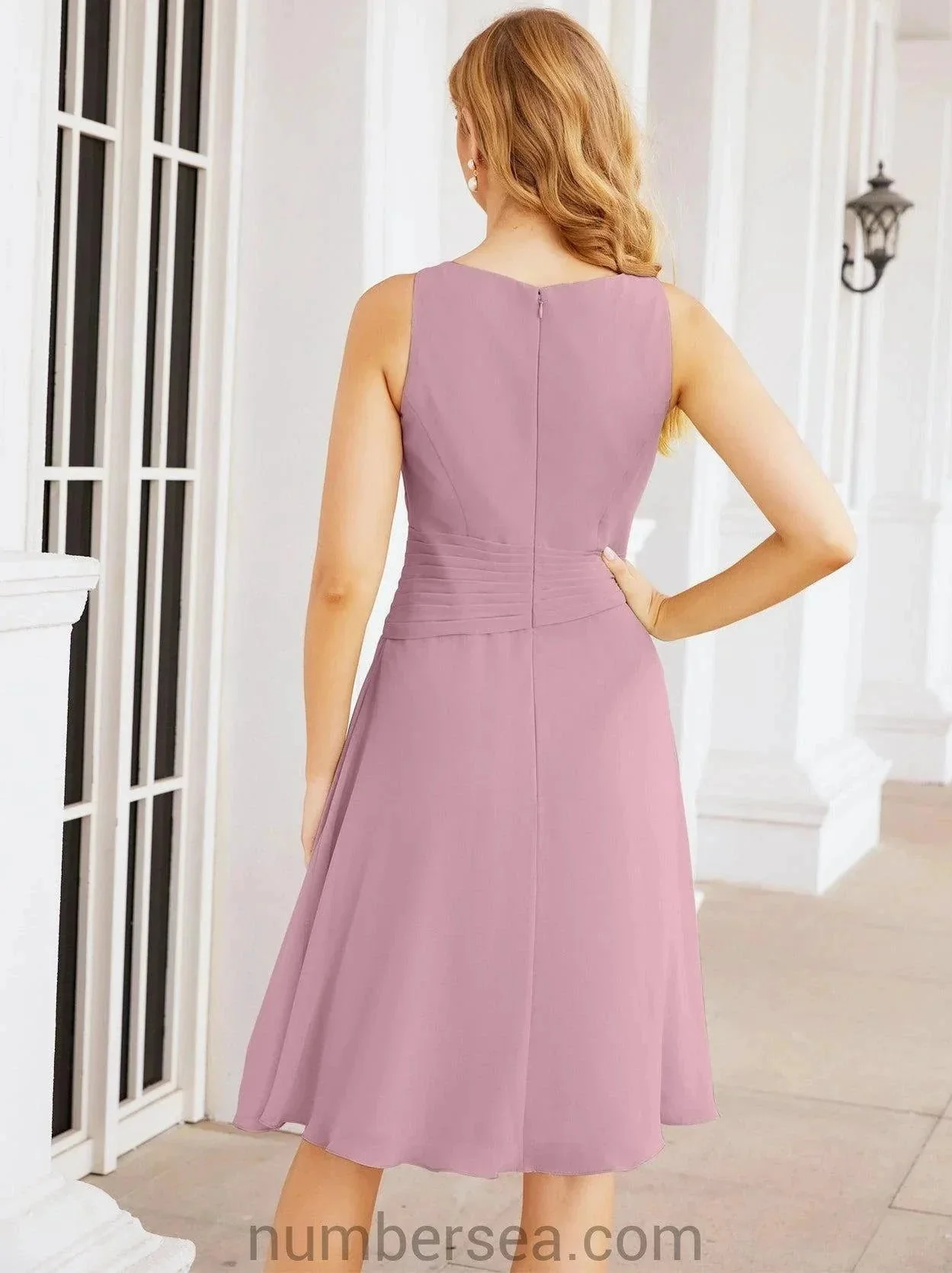 Sunnderly Mother of The Bride Dresses Prom Dress Casual Pleated Dress  SY28065 - Image 4