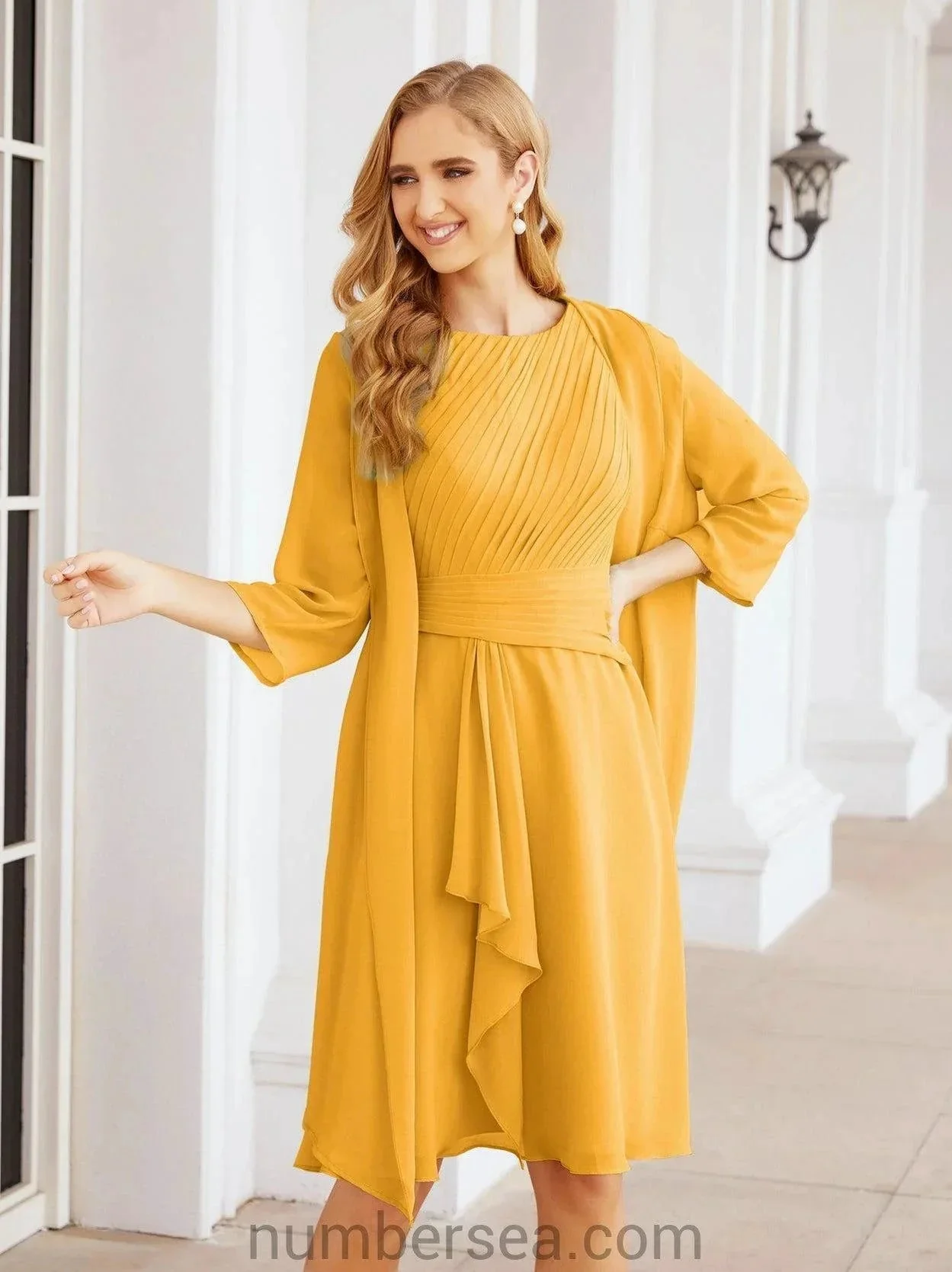 Sunnderly Mother of The Bride Dresses Prom Dress Casual Pleated Dress  SY28065 - Image 5