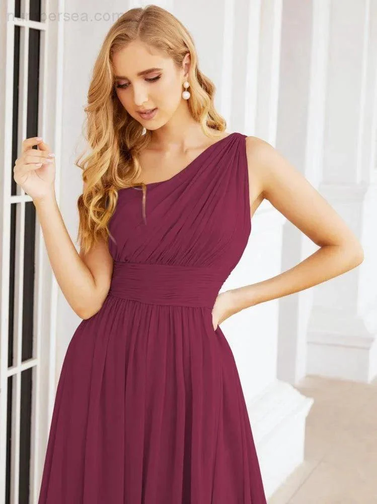Numbersea One Shoulder Bridesmaid Dresses Long Maxi Formal Evening Party Prom Gowns 28061 - Image 102