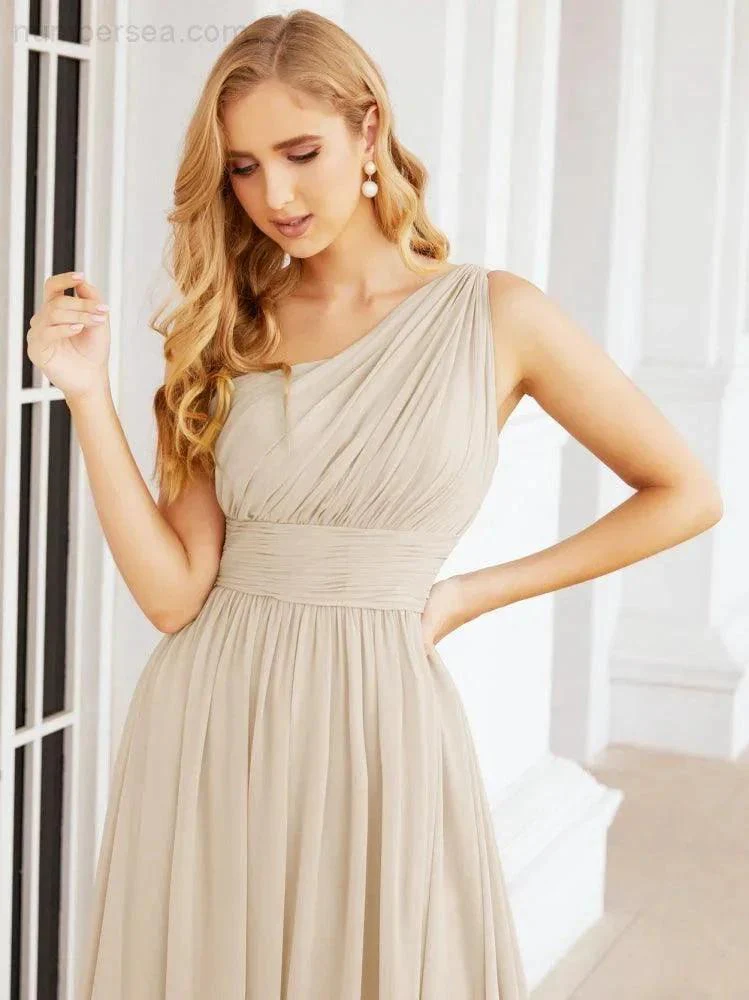 Numbersea One Shoulder Bridesmaid Dresses Long Maxi Formal Evening Party Prom Gowns 28061 - Image 105