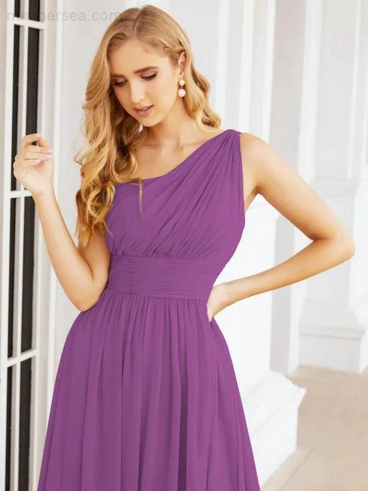 Numbersea One Shoulder Bridesmaid Dresses Long Maxi Formal Evening Party Prom Gowns 28061 - Image 108