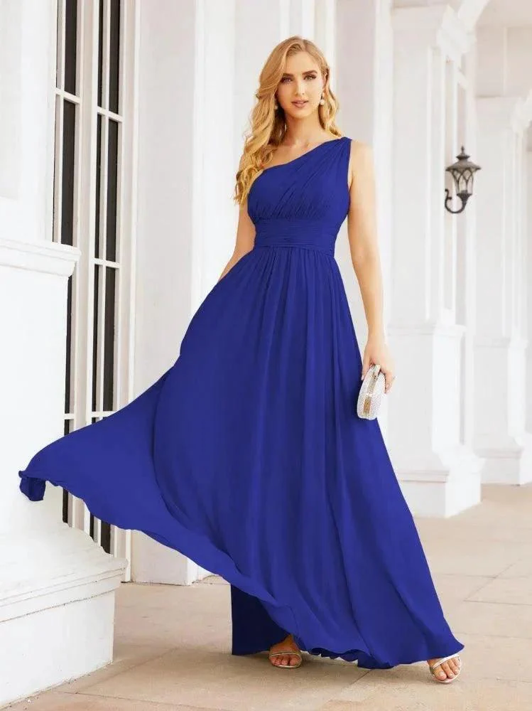 Numbersea One Shoulder Bridesmaid Dresses Long Maxi Formal Evening Party Prom Gowns 28061 - Image 109
