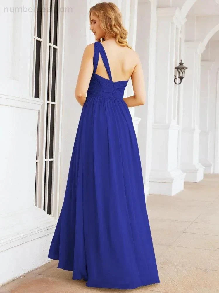 Numbersea One Shoulder Bridesmaid Dresses Long Maxi Formal Evening Party Prom Gowns 28061 - Image 110
