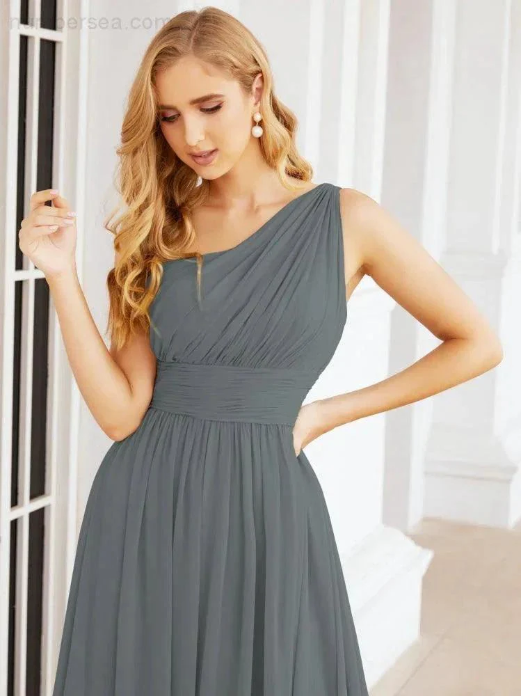 Numbersea One Shoulder Bridesmaid Dresses Long Maxi Formal Evening Party Prom Gowns 28061 - Image 114