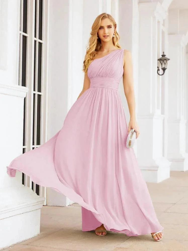 Numbersea One Shoulder Bridesmaid Dresses Long Maxi Formal Evening Party Prom Gowns 28061 - Image 115