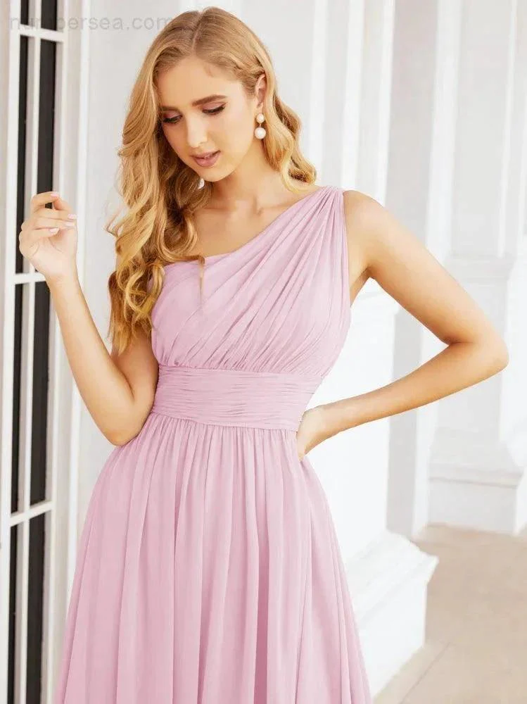 Numbersea One Shoulder Bridesmaid Dresses Long Maxi Formal Evening Party Prom Gowns 28061 - Image 117