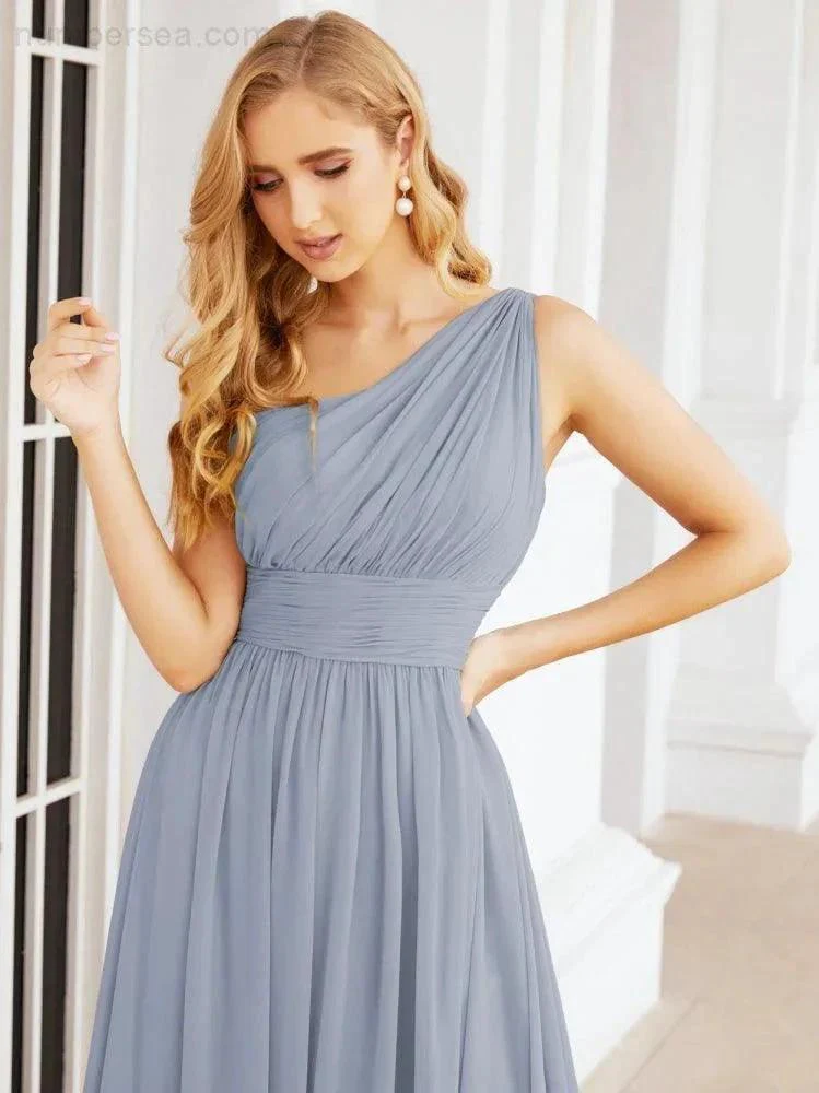 Numbersea One Shoulder Bridesmaid Dresses Long Maxi Formal Evening Party Prom Gowns 28061 - Image 12