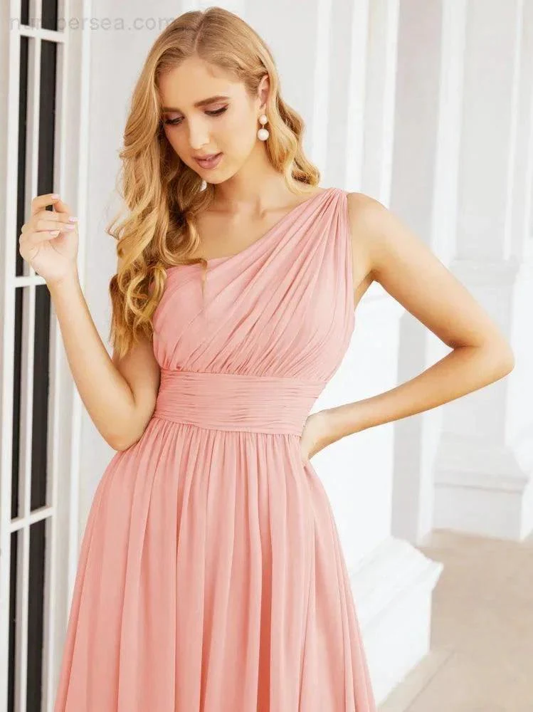 Numbersea One Shoulder Bridesmaid Dresses Long Maxi Formal Evening Party Prom Gowns 28061 - Image 120