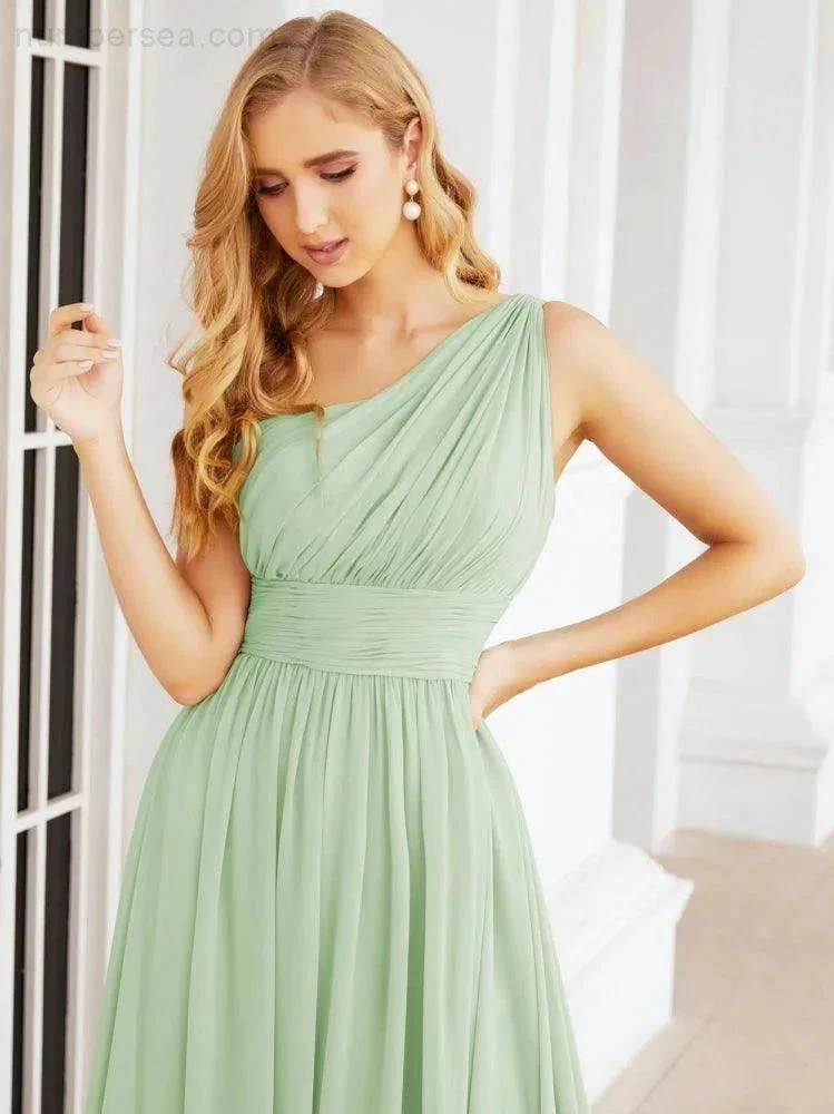 Numbersea One Shoulder Bridesmaid Dresses Long Maxi Formal Evening Party Prom Gowns 28061 - Image 15