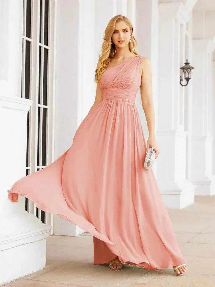 Numbersea One Shoulder Bridesmaid Dresses Long Maxi Formal Evening Party Prom Gowns 28061 - Image 16