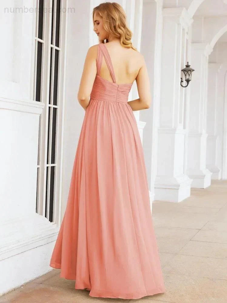Numbersea One Shoulder Bridesmaid Dresses Long Maxi Formal Evening Party Prom Gowns 28061 - Image 17