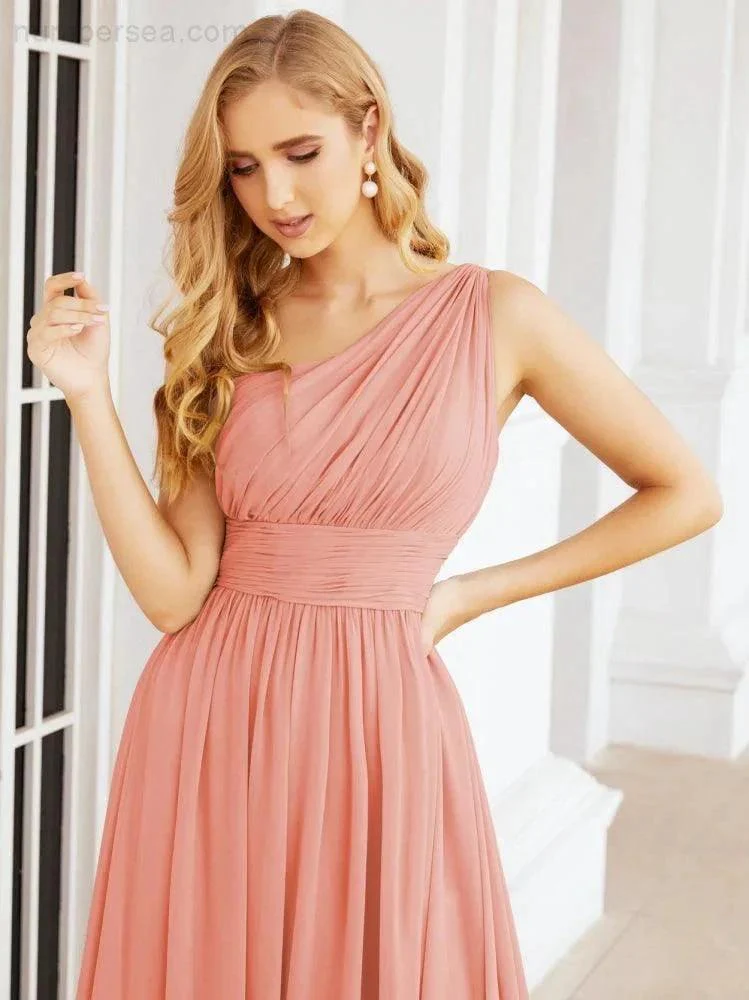 Numbersea One Shoulder Bridesmaid Dresses Long Maxi Formal Evening Party Prom Gowns 28061 - Image 18