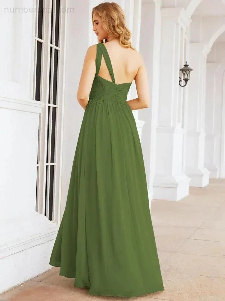 Numbersea One Shoulder Bridesmaid Dresses Long Maxi Formal Evening Party Prom Gowns 28061 - Image 20
