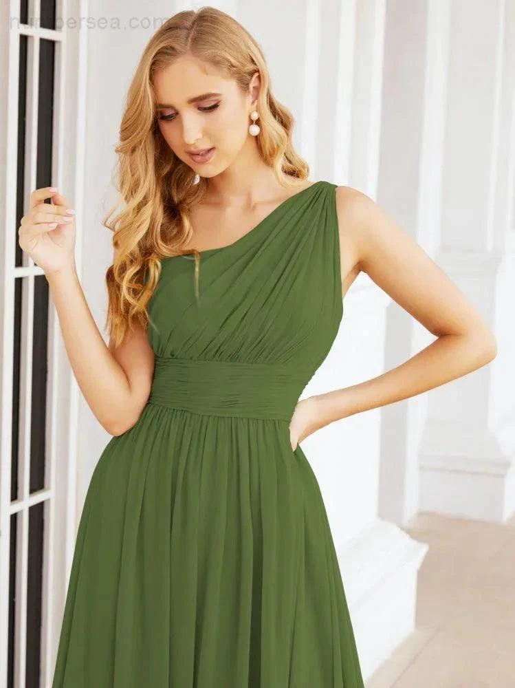 Numbersea One Shoulder Bridesmaid Dresses Long Maxi Formal Evening Party Prom Gowns 28061 - Image 21