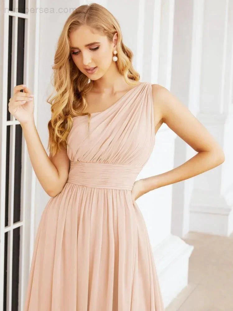Numbersea One Shoulder Bridesmaid Dresses Long Maxi Formal Evening Party Prom Gowns 28061 - Image 24