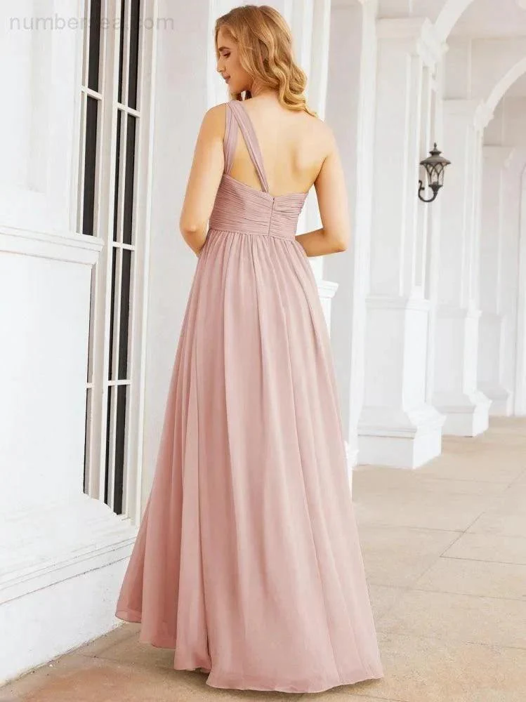 Numbersea One Shoulder Bridesmaid Dresses Long Maxi Formal Evening Party Prom Gowns 28061 - Image 26