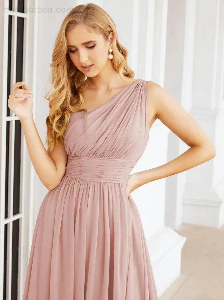 Numbersea One Shoulder Bridesmaid Dresses Long Maxi Formal Evening Party Prom Gowns 28061 - Image 27