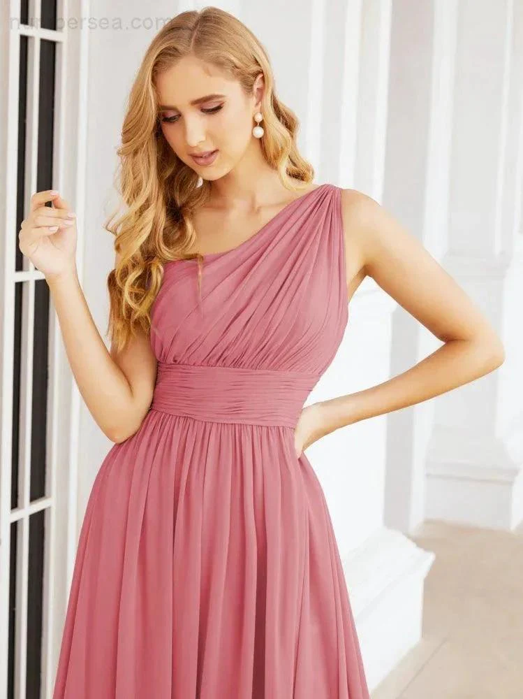 Numbersea One Shoulder Bridesmaid Dresses Long Maxi Formal Evening Party Prom Gowns 28061 - Image 33