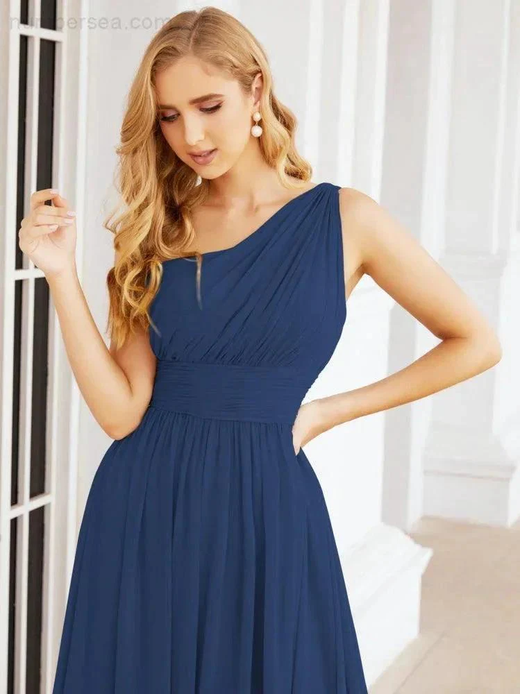Numbersea One Shoulder Bridesmaid Dresses Long Maxi Formal Evening Party Prom Gowns 28061 - Image 39