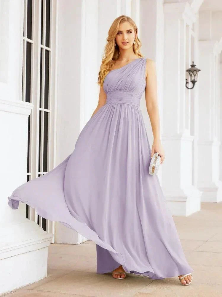 Numbersea One Shoulder Bridesmaid Dresses Long Maxi Formal Evening Party Prom Gowns 28061 - Image 40