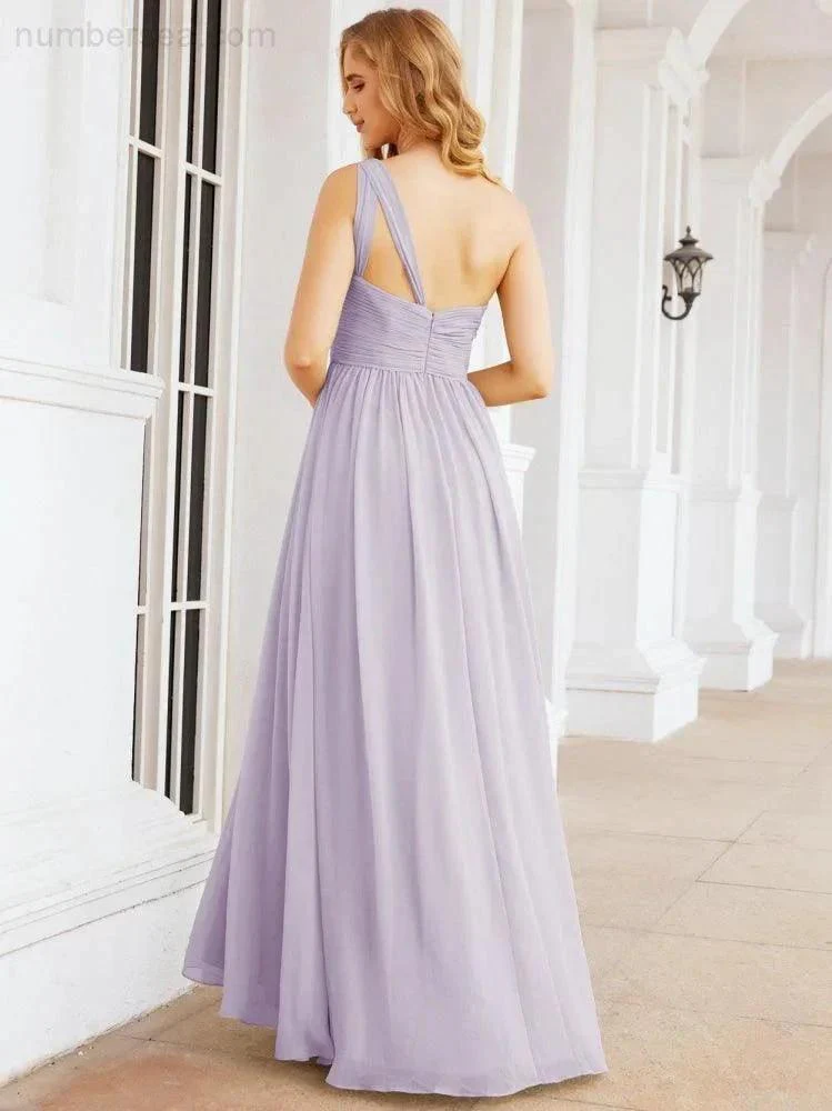 Numbersea One Shoulder Bridesmaid Dresses Long Maxi Formal Evening Party Prom Gowns 28061 - Image 41