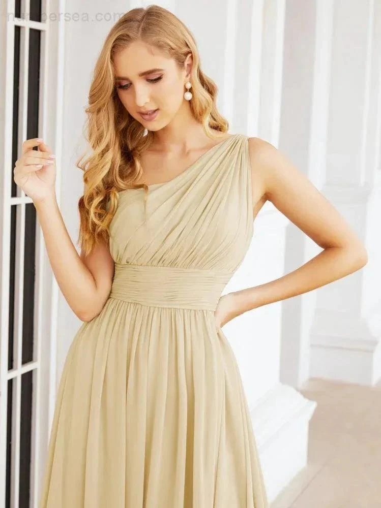 Numbersea One Shoulder Bridesmaid Dresses Long Maxi Formal Evening Party Prom Gowns 28061 - Image 48