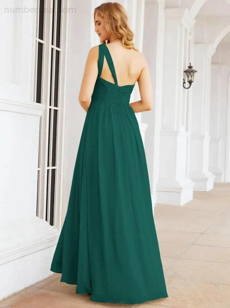 Numbersea One Shoulder Bridesmaid Dresses Long Maxi Formal Evening Party Prom Gowns 28061 - Image 50