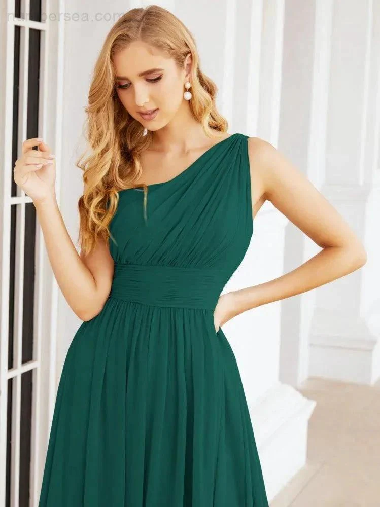 Numbersea One Shoulder Bridesmaid Dresses Long Maxi Formal Evening Party Prom Gowns 28061 - Image 51