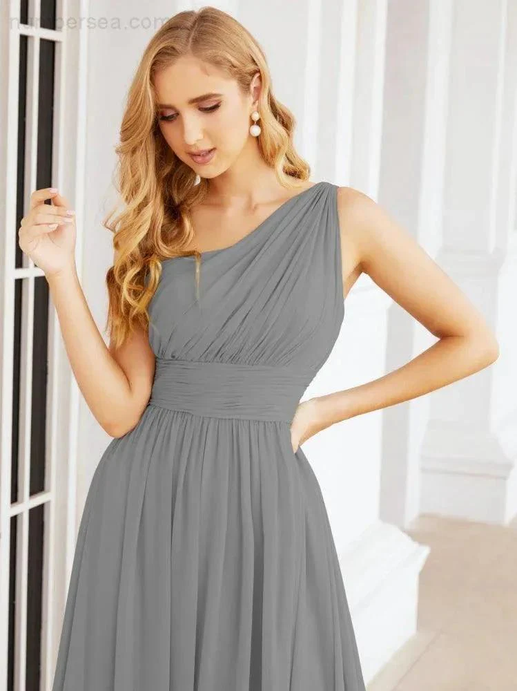 Numbersea One Shoulder Bridesmaid Dresses Long Maxi Formal Evening Party Prom Gowns 28061 - Image 60