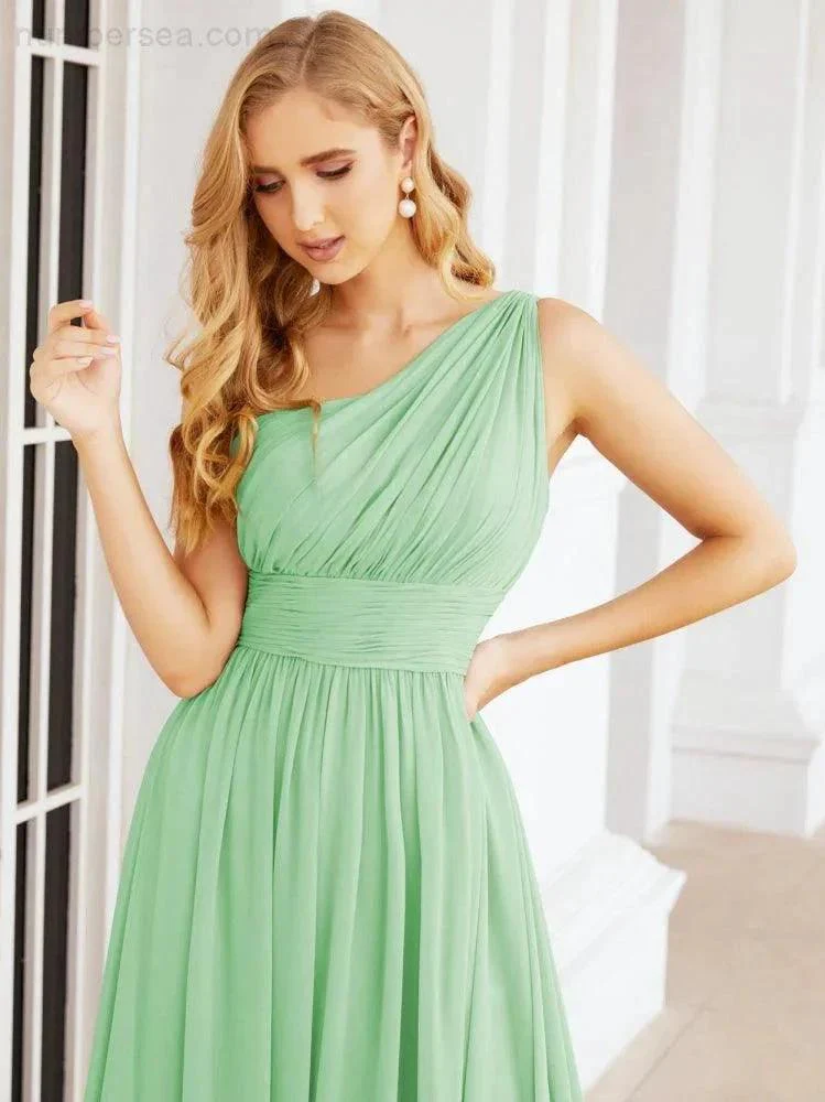 Numbersea One Shoulder Bridesmaid Dresses Long Maxi Formal Evening Party Prom Gowns 28061 - Image 66