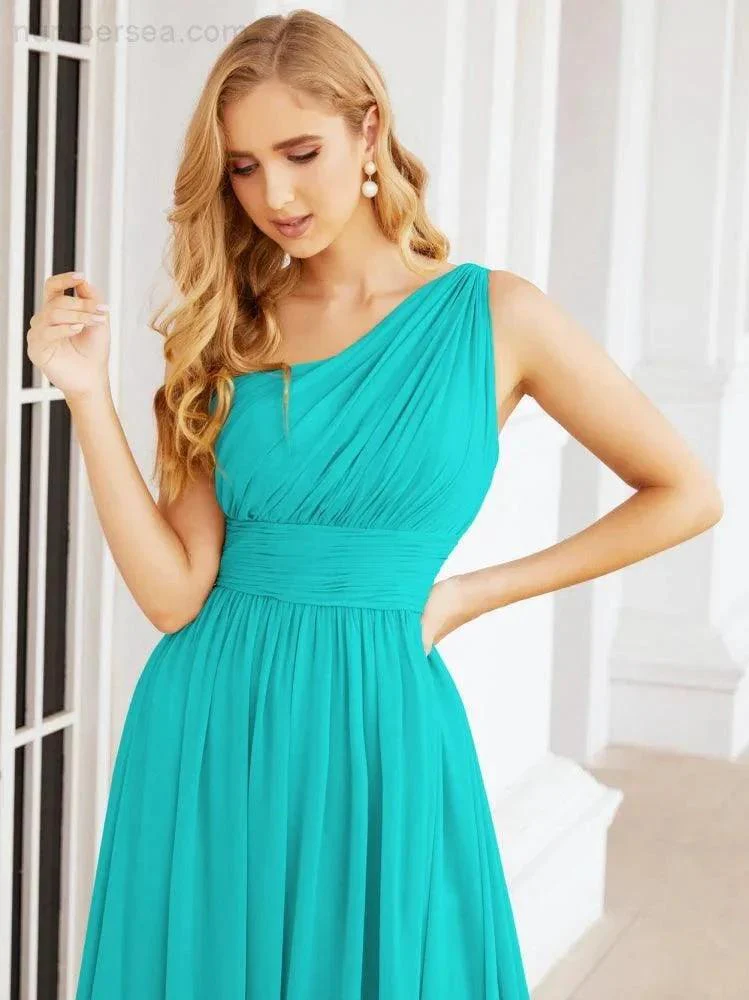 Numbersea One Shoulder Bridesmaid Dresses Long Maxi Formal Evening Party Prom Gowns 28061 - Image 69