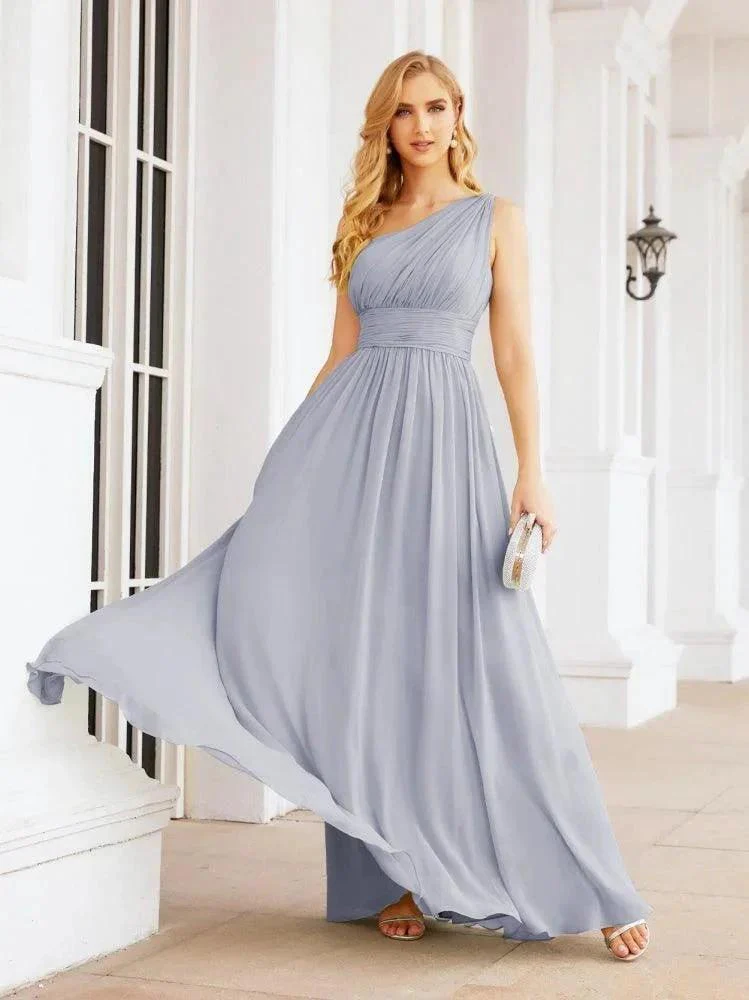 Numbersea One Shoulder Bridesmaid Dresses Long Maxi Formal Evening Party Prom Gowns 28061 - Image 7