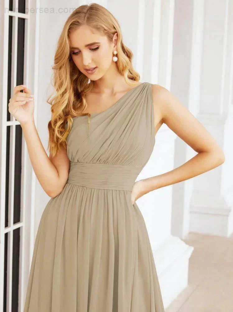 Numbersea One Shoulder Bridesmaid Dresses Long Maxi Formal Evening Party Prom Gowns 28061 - Image 72