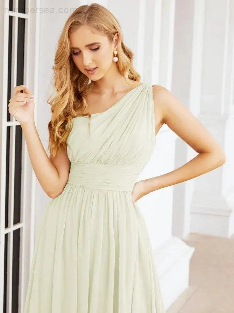 Numbersea One Shoulder Bridesmaid Dresses Long Maxi Formal Evening Party Prom Gowns 28061 - Image 78