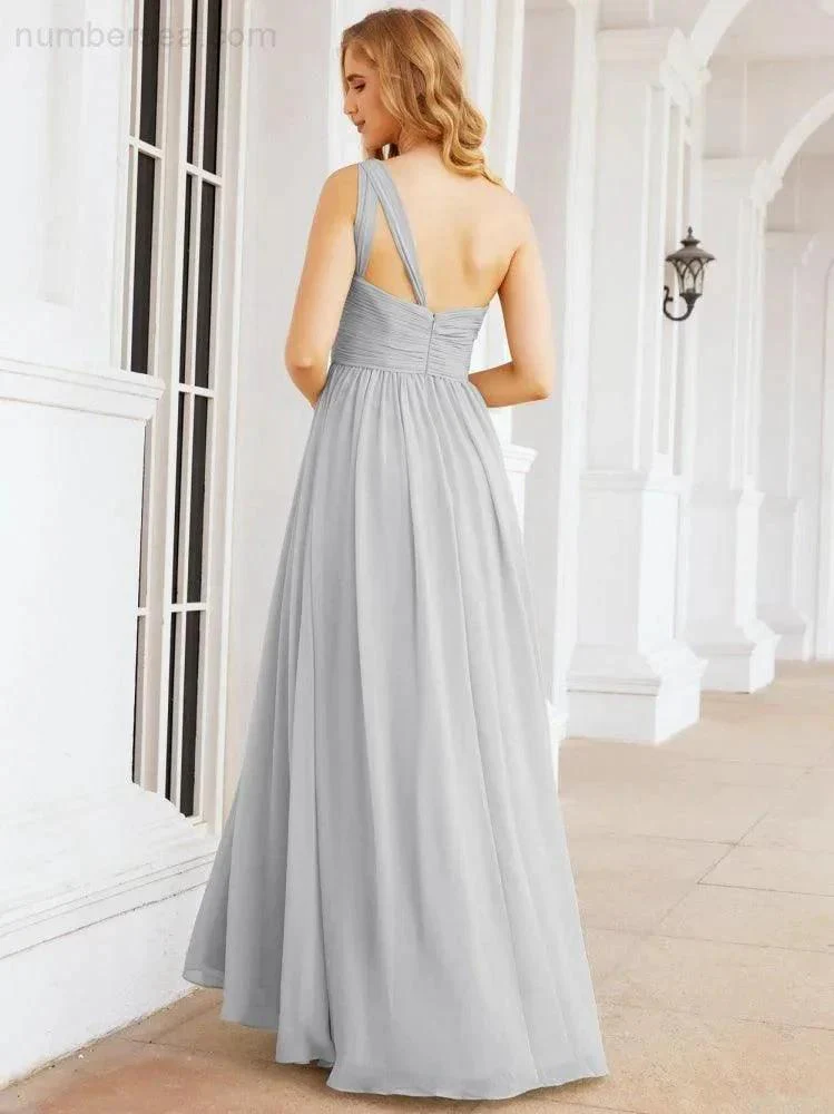 Numbersea One Shoulder Bridesmaid Dresses Long Maxi Formal Evening Party Prom Gowns 28061 - Image 80