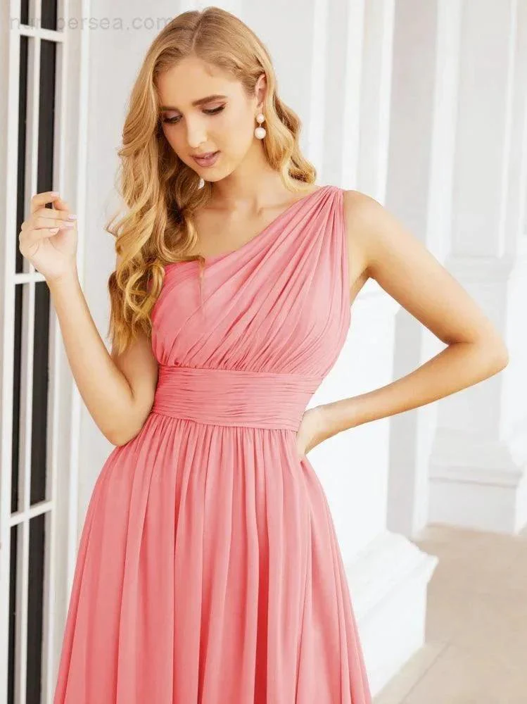 Numbersea One Shoulder Bridesmaid Dresses Long Maxi Formal Evening Party Prom Gowns 28061 - Image 90
