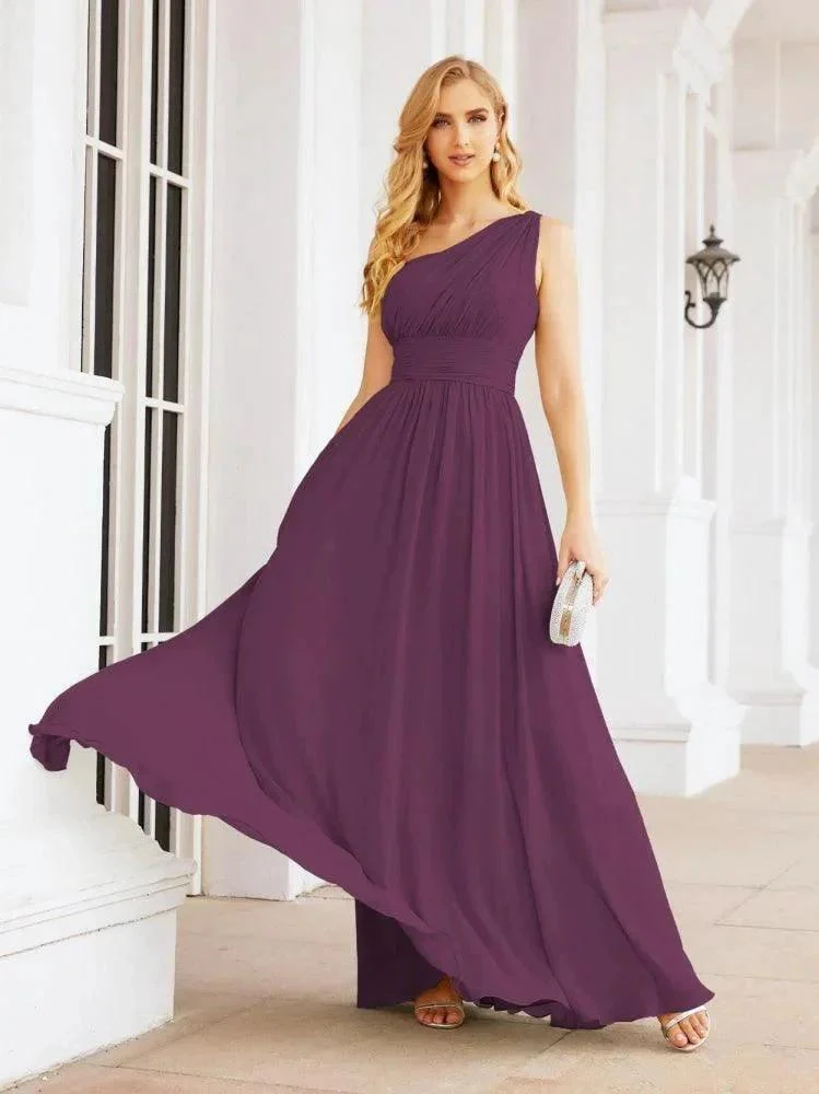 Numbersea One Shoulder Bridesmaid Dresses Long Maxi Formal Evening Party Prom Gowns 28061 - Image 91