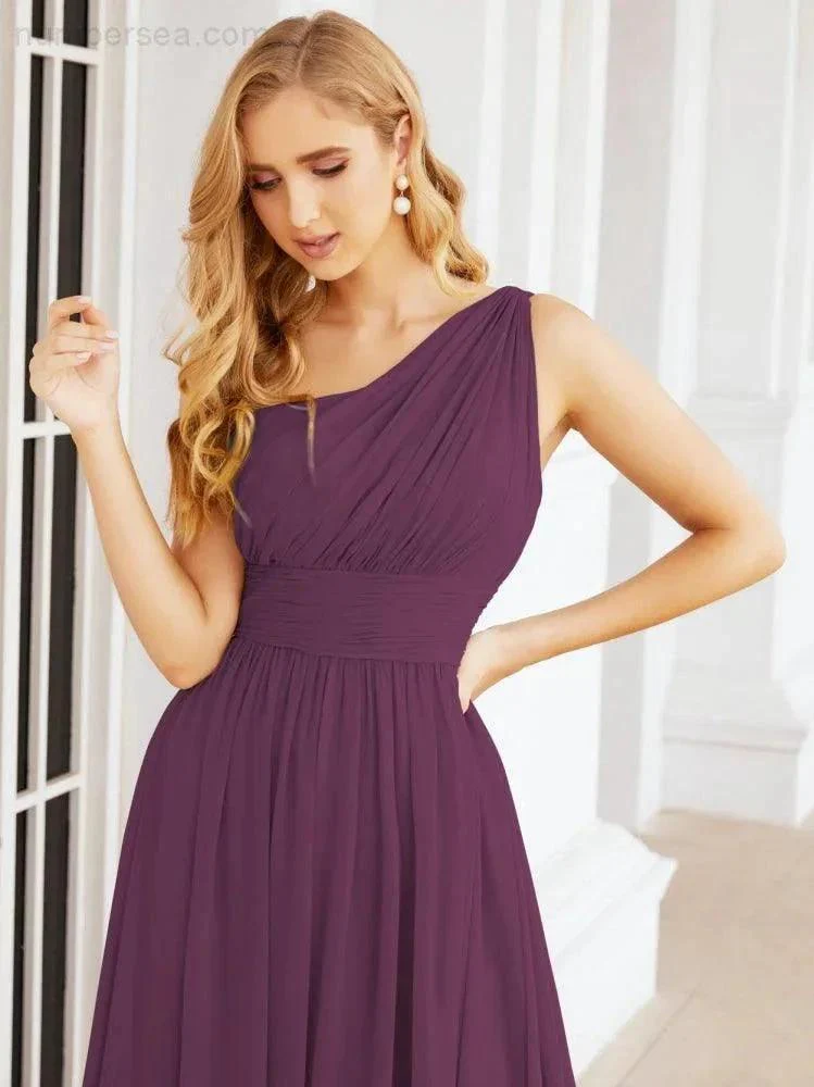 Numbersea One Shoulder Bridesmaid Dresses Long Maxi Formal Evening Party Prom Gowns 28061 - Image 93